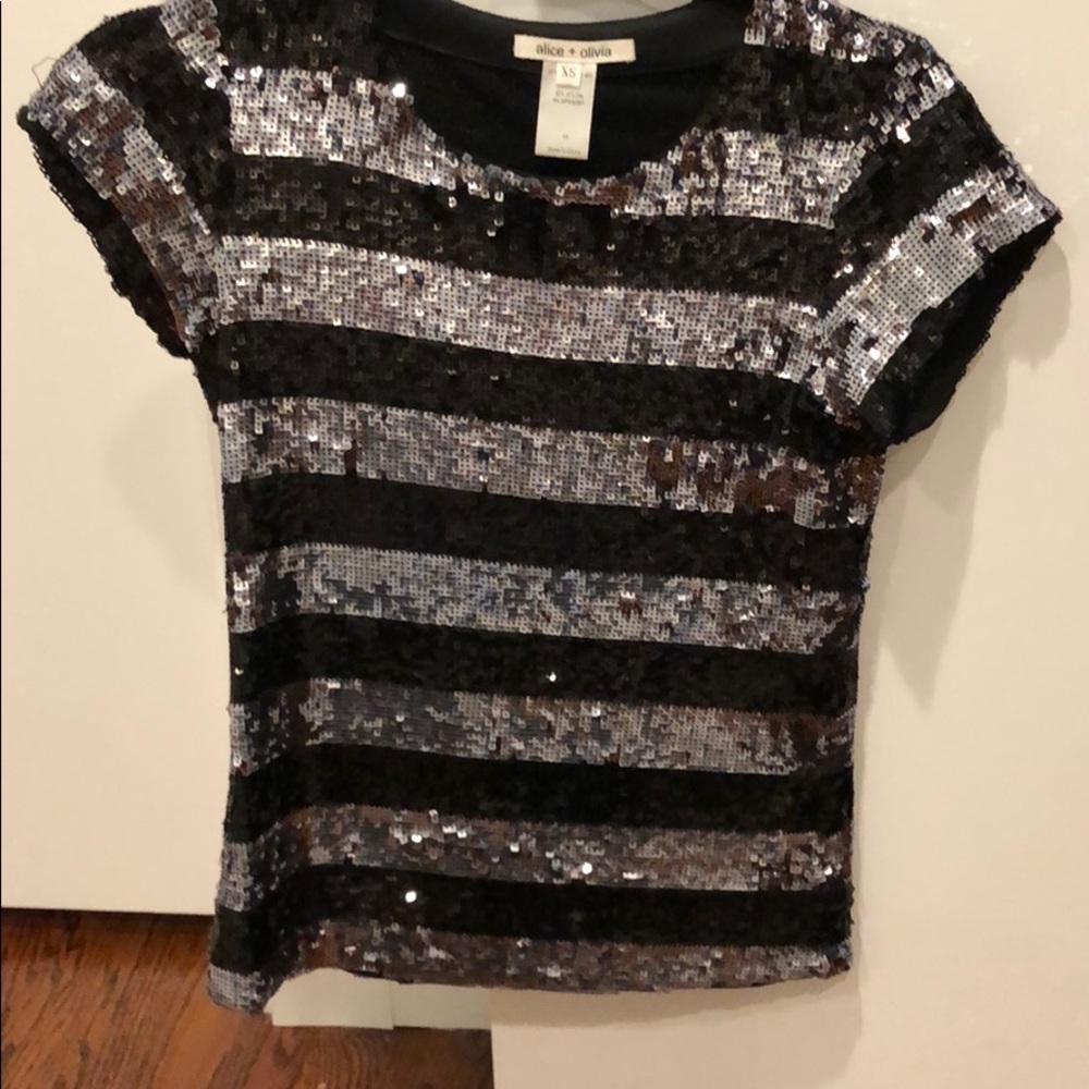 Alice & Olivia sequin top
